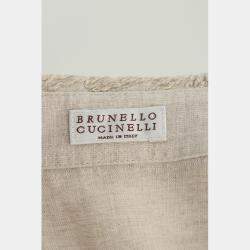 Pre Owned Brunello Cucinelli Linen Shirt With Dazzling Magnolia Collar