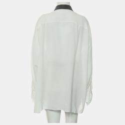 Pre Owned Brunello Cucinelli Off White Monili-Collar Long Sleeve Shirt