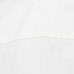 مملوكة مسبقًا Brunello Cucinelli White Embellished Trim Cotton Blend Shirt L