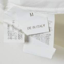 مملوكة مسبقًا Brunello Cucinelli White Collar Embellished Trim Cotton Blend Shirt M