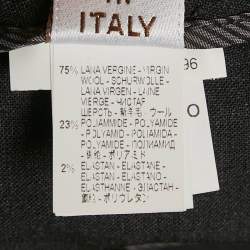 Pre Owned بنطلون برونيللو كوتشينيللي صوف رمادي مزين تقليم مزيج مقاس صغير - سمول