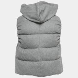 Pre Owned Brunello Cucinelli Grey Wool Blend Down Vest Jacket S