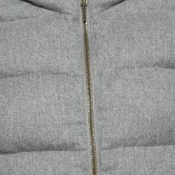 Pre Owned Brunello Cucinelli Grey Wool Blend Down Vest Jacket S