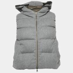 Pre Owned جاكيت صديري برونيللو كوتشينيللي رمادي خليط صوف مقاس صغير