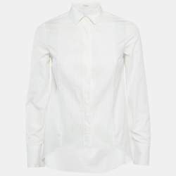 مملوكة مسبقًا Brunello Cucinelli White Cotton Buttoned Shirt XS