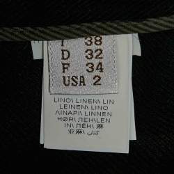 مملوكة مسبقًا Brunello Cucinelli Black Linen Drill Pleated Trousers S