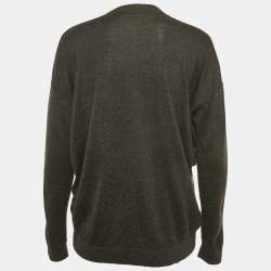 مملوكة مسبقًا Brunello Cucinelli Grey Cashmere Monili Detail Cardigan M