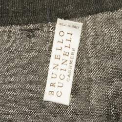مملوكة مسبقًا Brunello Cucinelli Grey Cashmere Monili Detail Cardigan M