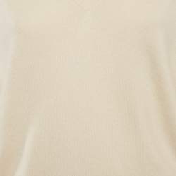 مملوكة مسبقًا Brunello Cucinelli Beige Cashmere V-Neck Sweater M