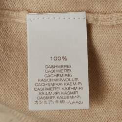 مملوكة مسبقًا Brunello Cucinelli Beige Cashmere Monili V-Neck Sweater M