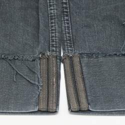 مملوكة مسبقًا بنطلون جينز قصير برونيلو كوتشينيلي دينم غامق رمادي مونيل مقاس متوسط خصر 33 بوصة