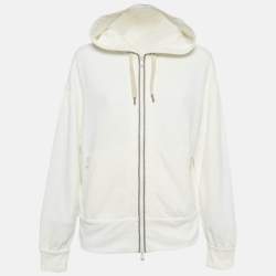 Pre Owned Brunello Cucinelli Cream Jersey Monoli Hooded Sweatshirt S