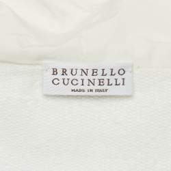 Pre Owned Brunello Cucinelli Cream Jersey Monoli Hooded Sweatshirt S