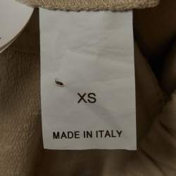 Pre Owned بنطلون برونيلو كوتشينيلي جيرسي بيج بحبل مقاس صغير جدًا