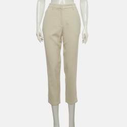 مملوكة مسبقًا Brunello Cucinelli Beige Wool Blend Straight Fit Trousers S
