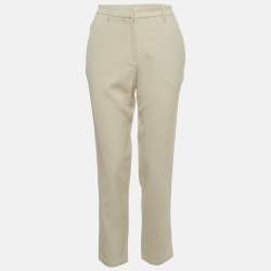 مملوكة مسبقًا Brunello Cucinelli Beige Wool Blend Straight Fit Trousers S