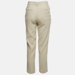 مملوكة مسبقًا Brunello Cucinelli Beige Wool Blend Straight Fit Trousers S