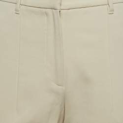 مملوكة مسبقًا Brunello Cucinelli Beige Wool Blend Straight Fit Trousers S
