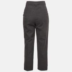 مملوكة مسبقًا Brunello Cucinelli Grey Cotton Blend Straight Fit Trousers M
