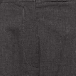 مملوكة مسبقًا Brunello Cucinelli Grey Cotton Blend Straight Fit Trousers M