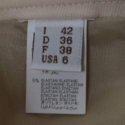 Pre Owned Brunello Cucinelli Cream Twill and Cotton Pleat Detail Midi Skirt M