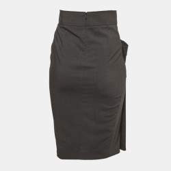 Pre Owned Brunello Cucinelli Grey Wool Pencil Skirt S