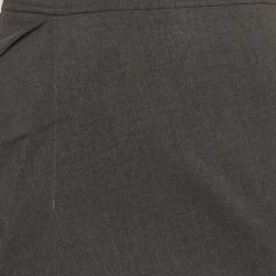 Pre Owned Brunello Cucinelli Grey Wool Pencil Skirt S