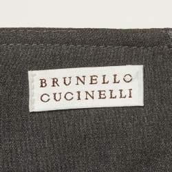 Pre Owned Brunello Cucinelli Grey Wool Pencil Skirt S