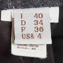 Pre Owned Brunello Cucinelli Grey Felt Pencil Skirt S