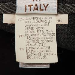 Pre Owned Brunello Cucinelli Dark Grey Wool Monili Embellished Cropped Trousers S