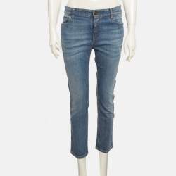 Pre Owned بنطلون جينز برونيلو كوتشينيلي أزرق باهت ضيق قياس صغير خصر 30 بوصة