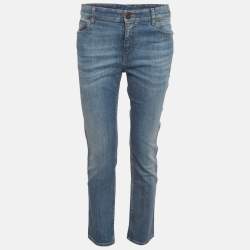 Pre Owned بنطلون جينز برونيلو كوتشينيلي أزرق باهت ضيق قياس صغير خصر 30 بوصة