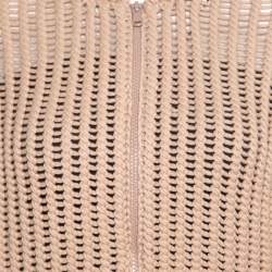 Pre Owned Brunello Cucinelli Camel Brown Chunky Knit Batwing Sleeve Cropped Cardigan XL