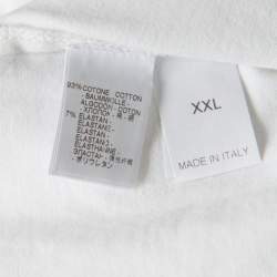 Brunello Cucinelli White Cotton Monili Trim Kaftan Top XXL