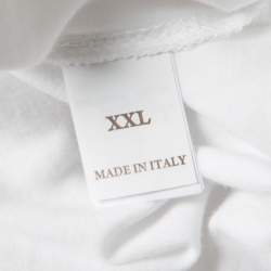 Pre Owned Brunello Cucinelli White Cotton Monili Trim Tank Top XXL