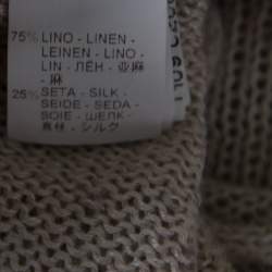 Pre Owned Brunello Cucinelli Beige Sequined Knit Layered Long Sleeve Cardigan XXL