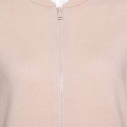 Brunello Cucinelli Blush Pink Cashmere Zip Front Box Sweater XL