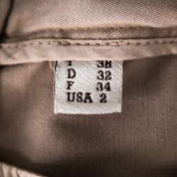 Pre Owned Brunello Cucinelli Beige Stretch Cotton Skinny Ankle Length Trousers S