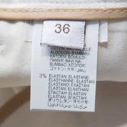 Brunello Cucinelli White Cotton Stretch Tapered Formal Trousers S