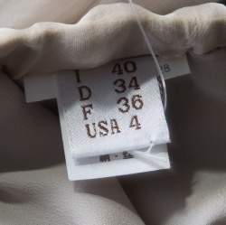 Pre Owned Brunello Cucinelli Grey Gathered Silk Semi Sheer Maxi Skirt S