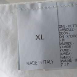 Pre Owned Brunello Cucinelli Off White Monili Collar Detail Sleeveless Shirt XL