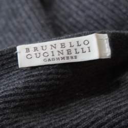 Pre Owned Brunello Cucinelli Grey Cashmere Ribbed Shrug ( One Size )