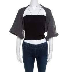 Pre Owned Brunello Cucinelli Grey Cashmere Ribbed Shrug ( One Size )