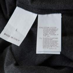 Pre Owned Brunello Cucinelli Charcoal Grey Cotton Sleeveless Tank Top L