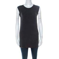 Pre Owned Brunello Cucinelli Charcoal Grey Cotton Sleeveless Tank Top L
