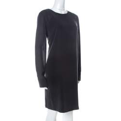 Brunello Cucinelli Grey Silk Chiffon Long Sleeve Tunic L 