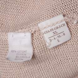 Brunello Cucinelli Beige Knit Belted Button Front Cardigan XL