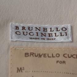 Brunello Cucinelli Ecru Silk Monili Trim Vest M