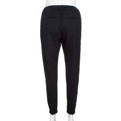 Pre Owned Brunello Cucinelli Black Cotton Monili Embellished Track Pants M