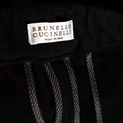 Pre Owned Brunello Cucinelli Black Cotton Monili Embellished Track Pants M
